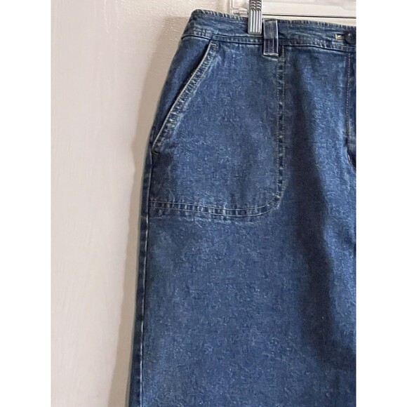 Appleseed’s Denim Skirt Size 18 Front & Back Pockets Belt Loops Button Zip - Picture 3 of 9
